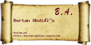 Bertan Abdiás névjegykártya